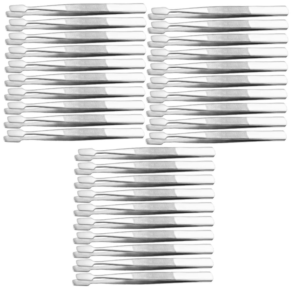 Beatifufu 30pcs Stainless Steel Crafting Tweezers for Coin Handling Stamp Tongs Clip Jewelry Making Slanted Tip for Lash Applicator for Eyelash Extensions and Hobbies