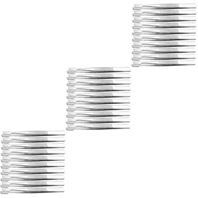 BELLIFFY 30pcs Stainless Steel Flat Head Tweezers for Philately Stamp Collecting Hobby Eyelash Tool Precision Photo Tweezers for Collector Use