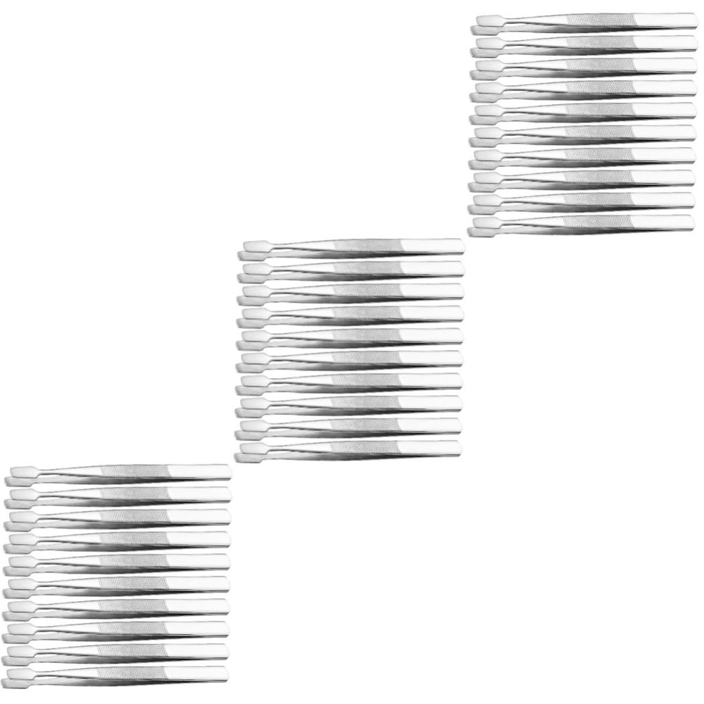 BELLIFFY 30pcs Stainless Steel Flat Head Tweezers for Philately Stamp Collecting Hobby Eyelash Tool Precision Photo Tweezers for Collector Use