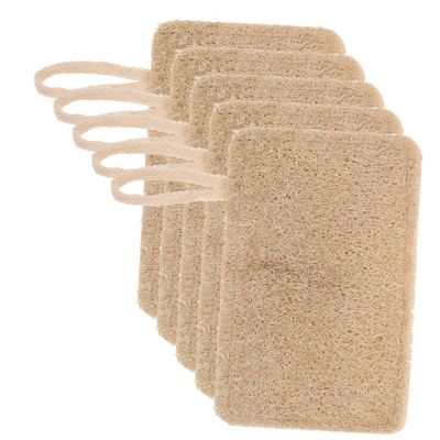 WATIIFUFU 6pcs Natural Loofah Dish Sponges with Good Absorption Ability and Easy to Store, Multi-Functional Kitchen Cleaning Sponge for Dish Washing