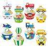 Transportation Theme Cupcake Toppers and Wrappers, Set of 48pcs Cupcake Decorations Supplies, Ambulance Taxi School Bus Train Airplane for Kids Boys Girls Birthday Baby Shower Party Supplies view 1