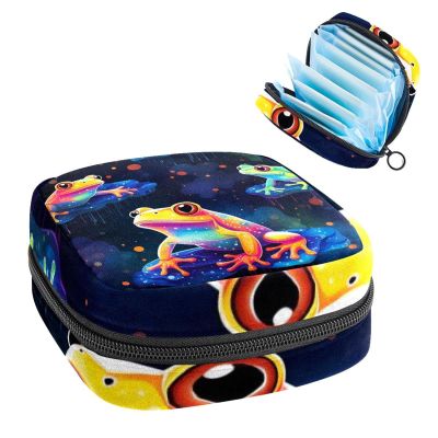 Starry Sky Frog-612 First Period Kit for Girls, Tampon Pantyliners Menstrual Purse, Nursing Pad Holder with Zipper, Sanitary Collect Napkin Bag Organizer