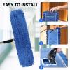 36 Inch Dust Mop Head: Replacement Medium Washable Commercial Mop Head - Sweeper and Janitorial Dust Mop Head Replacement Blue (Blue - 36 Inch, 3 Pack) view 3