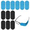 12 Pcs Glasses Eye Patch - Reusable Eye Patches for Glasses, Lazy Eye, Amblyopia, Strabismus Vision Improvement, Non-Woven Fabric Eye Patches for Adults & Kids, Black and Blue view 1