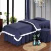 4 Piece Massage Table Sheet Sets Beauty Bed Cover Breathable Massage Beds Skirt Pillowcase Spa Bedspread With Face Rest Hole view 1