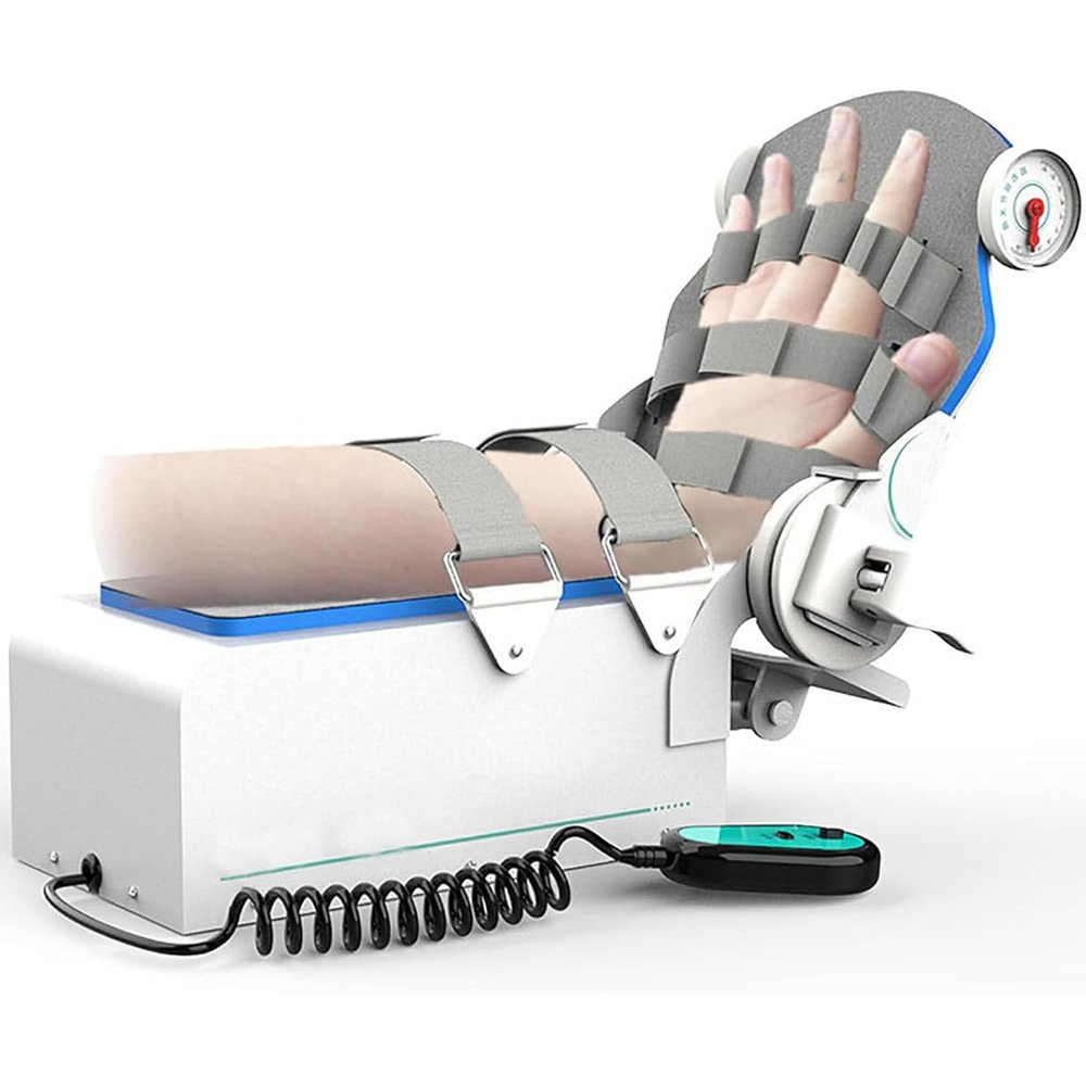 YEHOZZ Electric Elbow Joint Rehabilitation Device, Elbow flexion and extension trainer with 5 fixed fingers and movable joint design, for hemiplegia exercise