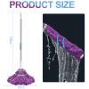 2-in-1 Dehydrated Mop, Floor Mop with Wring Function, Long Handle Mop for Floor Cleaning, Self-Wring Mop, Wet Dry Use Mop for Flooring and Tiles (Purple) view 2