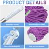 2-in-1 Dehydrated Mop, Floor Mop with Wring Function, Long Handle Mop for Floor Cleaning, Self-Wring Mop, Wet Dry Use Mop for Flooring and Tiles (Purple) view 3