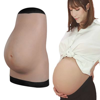 XRSMOU Realistic Silicone Belly, Fake Pregnant Belly 9 Months, Artificial Pregnant Belly Costume for Cosplay Role Play (Color#3)