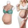 XRSMOU Silicone Fake Pregnant Belly, Cross-dresser Breastplate, 3, 6, 9 Months, Movie Props Role Play, Artificial Simulation Belly (#3 Cotton 9 Month) view 1