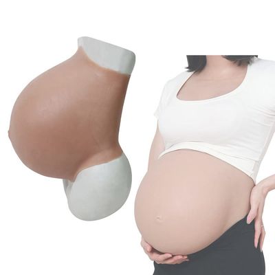 XRSMOU Silicone Fake Pregnant Belly, 3-9 Months, for Crossdresser Actor Props, Role Play Fake Pregnant Belly Costume (#3 L(8)