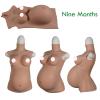 XRSMOU Silicone Fake Pregnant Belly, Cross-dresser Breastplate, 3, 6, 9 Months, Movie Props Role Play, Artificial Simulation Belly (#4 Cotton 4 Month) view 4