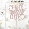 AHAORAY Half Way To One Cake Topper - Rose Gold Glitter 6 Months Birthday Decorations Supplies - Half Birthday Decorations Baby Girl, for Baby Shower/Gender Reveal Party/Baby Party Photo Booth Props view 3