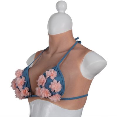 XRSMOU Realistic Silicone Breast Plate, Soft Breast Shape, B Cup for Transvestite Transgender Queens (No.2 B cup)
