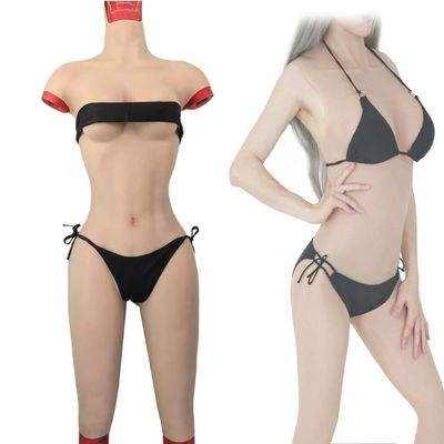 XRSMOU Silicone Bodysuit, Cross-dressing Costume, Silicone Breast Fillers for Transgender Role Play, Realistic Fake Breasts Bodysuit (#2 E)