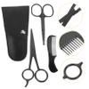 HAPINARY Beard Care Kit Scissors Mustache Trimming Shears Comb Storage Bag for Barbershop Home Travel view 1