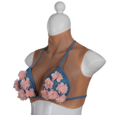 XRSMOU Realistic Silicone Breast Plate, Soft Breast Shape, B Cup for Transvestite Transgender Queens (No.3 G cup)