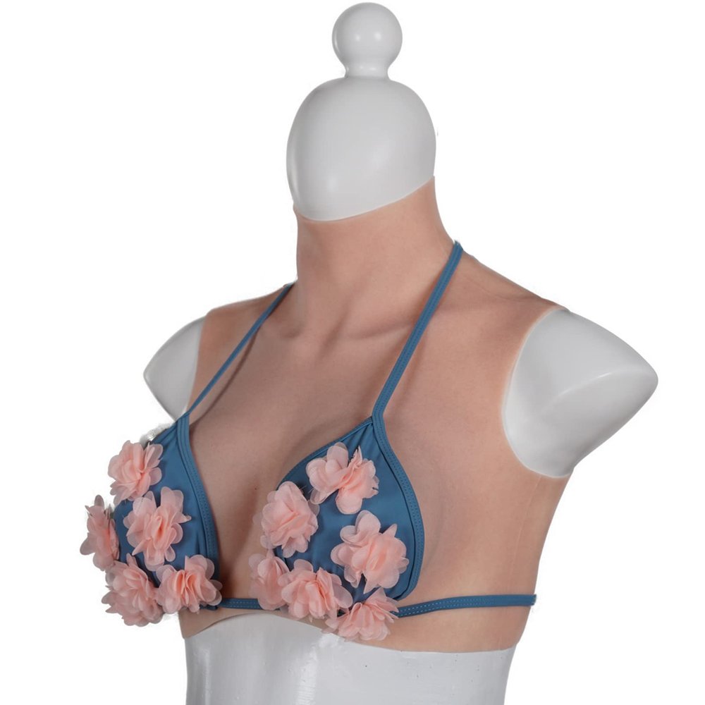XRSMOU Realistic Silicone Breast Plate, Soft Breast Shape, B Cup for Transvestite Transgender Queens (No.1 G cup)