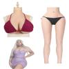 XRSMOU Silicone Breastplate, Artificial Skin, Cross-dressing Silicone Fake Vagina Pants for Transgender Queen Role Play, Set Of 2 (#03 F cup Cotton) view 1