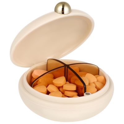 KOMBIUDA 2pcs Outdoor Pill Box Compact Day Pill Case Easy to Fill Clean for Travel Daily Use