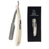 Gabri Folding Cut Throat Razor Authentic - Premium Barber Straight Razor for Men's Shaving - Single Blade Razor (Classic (White)) view 1