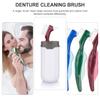 SEWOART Denture Cleaning Brush Set with Double Bristle Heads and Ergonomic Handle for Easy False Teeth Maintenance view 2