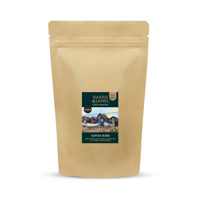 Harris & James Suffolk Blend Roasted Coffee Beans 1kg, Ideal for Bean to Cup Machine or Filter Coffee Machine, Light Acidity, Medium Body & Well Balanced From 100% Arabica (Medium Roast)