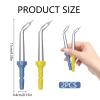 2 Pcs Replacement Tips for Waterpik Water Flosser Tips Dental Oral Irrigator Jet Replacement Heads Periodontal Pocket Plaque Remover Dental Cleaner Tool for Cleaning Tooth Implants Crowns and Bridges view 2