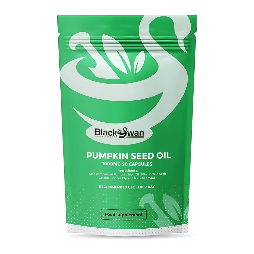 Black Swan Pumpkin Seed Oil Capsules  1000 mg Immune System Anti-Inflammatory Skin Health  Heart Wellness Natural Supplement - 3 Month Supply 90 Capsule