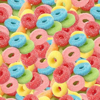 1kg Sour Fizzy Hoops Candy Pick & Mix Sweets Mixed Assortment Gummy Selection Resealable Pouch Share Bag
