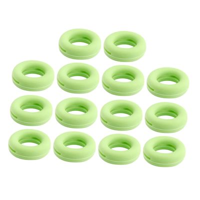 SEWOART 7 Pair Silicone Eyeglass Earmuffs with Anti-slip Round Ear Hooks, Light Green Glasses Leg Covers for Office and Reading Glasses, 14pcs Spectacle Frame Fixed Replacement Sleeve