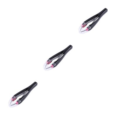 Healeved 3pcs Automatic Retractable Tweezers for Eyebrows Precision Slanted Tip Hair Removal Tool for Women Face Eyebrow Plucking Random Color