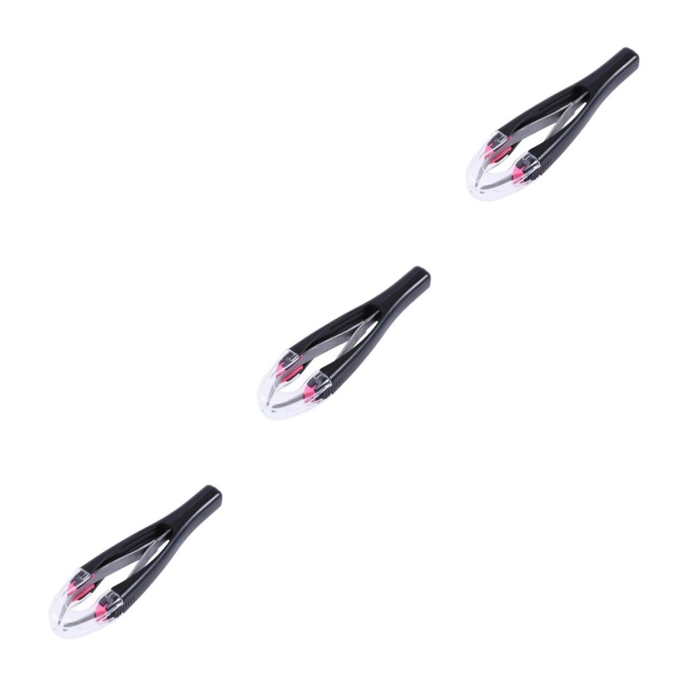 Healeved 3pcs Automatic Retractable Tweezers for Eyebrows Precision Slanted Tip Hair Removal Tool for Women Face Eyebrow Plucking Random Color