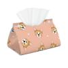 Cute Corgi Dog on Light Orange Tissue Box Cover Tissue Box Holder Tissue Box Dispenser for Facial Tissue, Napkins, Dryer Sheets view 1