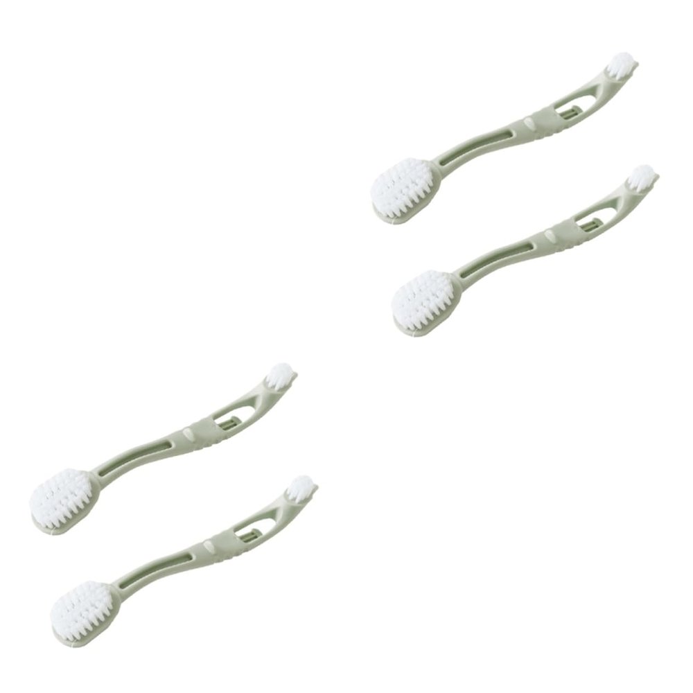 Healvian 4pcs Non-slip Shoes Multifunctional Double Head Laundry Brush for Cleaning Shoe Polish Brush Bristle Crevice Cleaning for Outdoor Sweeping and Lint Removal