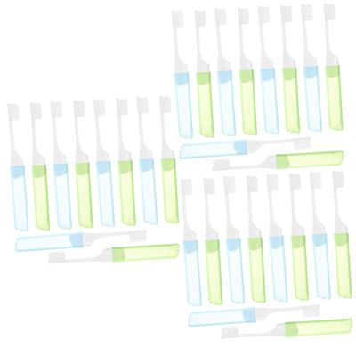 KOMBIUDA 30pcs Folding Toothbrushes Portable Travel Toothbrushes Soft Bristles for Travel The Go and Household Use