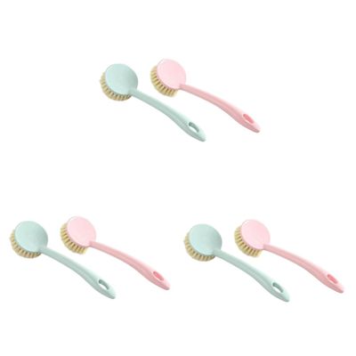 Healvian 6pcs Long Handle Dishwasher Brush Pot Brush for Kitchen Cleaning Scrubber