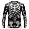 Mymyguoe Halloween Skeleton T-Shirts Men's Sweatshirt 3D Print Long Sleeve Shirts Pullover Long Sleeve Shirt Skeleton T-Shirt Halloween Costume Party Decoration Fancy Dress Costumes Print Streetwear T view 1