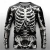 Mymyguoe Halloween Skeleton T-Shirts Men's Sweatshirt 3D Print Long Sleeve Shirts Pullover Long Sleeve Shirt Skeleton T-Shirt Halloween Costume Party Decoration Fancy Dress Costumes Print Streetwear T view 2