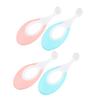 BCOATH Baby Toothbrush 4pcs Set Soft Bristles Infant Toddler Oral Care Training Brush for Newborns with Gentle Gum Protection, Includes Pink Blue for Baby Teeth Cleaning view 1