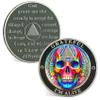 ACGZQY Sobriety Chip, Grateful I Am Alive Skull AA Coin and Medallions Sobriety Coin Recovery Token with Serenity Prayer Sobriety Gifts view 1