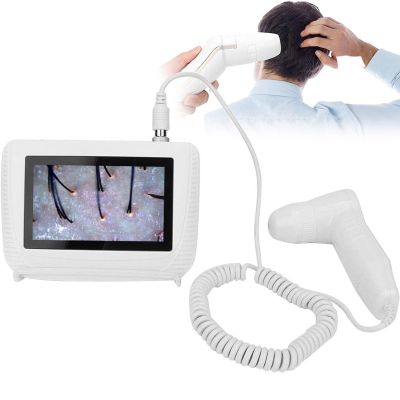 GNbow Skin Diagnosis Hair Analyzer, Hair Follicle Analyzer Machine, 50X 200X Skin Hair Scalp Detector Analyzer Microscope Skin Care Tool, 5-inch Flat-panel Skin and Hair Detector