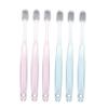 BCOATH Crystal Silver Ion Toothbrush Set, 6pcs Wide Head Soft Bristle Oral Care Toothbrushes for Adults, Travel and Home Use, Green Pink Colors view 1
