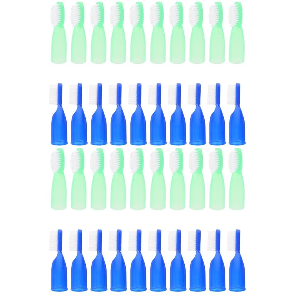 Beatifufu 40pcs Prison Toothbrushes Mini Small Tiny Finger Toothbrush Teeth Clean Tools for Travel Home Use