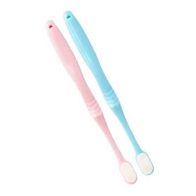 BCOATH 2pcs Ultra Soft Toothbrush Set for Gums Care Long Handle Nano-fine Bristles (Blue Pink) for Daily Use and Postpartum Care