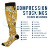SKYSHU Flower Twig Compression Socks for Women Men(1 Pair), Non-Slip Circulation Knee High Stockings Long Tube Stocking for Running Cycling Travel Nurse Medical,20-30 mmHg view 4
