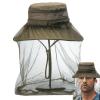Bee Keeper Head Net,Outdoor Fly Head Net Hat - Outdoor Sun Protection Head Covering for Face Wide-Brim Quick-Drying Sunshade Green view 1