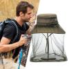 Bee Keeper Head Net,Outdoor Fly Head Net Hat - Outdoor Sun Protection Head Covering for Face Wide-Brim Quick-Drying Sunshade Green view 3