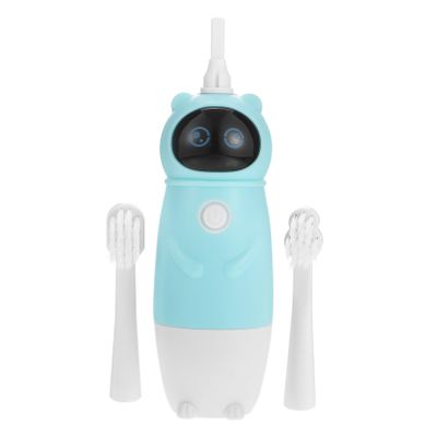 Anneome Kids Electric Toothbrush 3-12 Years with Supple Bristles, Blue Base and 2 Soft Replacement Heads, Childrens Automatic Tooth Cleaner for Gentle Oral Care