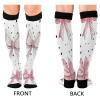 SKYSHU Bow Pink Compression Socks for Women Men(1 Pair), Non-Slip Circulation Knee High Stockings Long Tube Stocking for Running Cycling Travel Nurse Medical,20-30 mmHg view 2